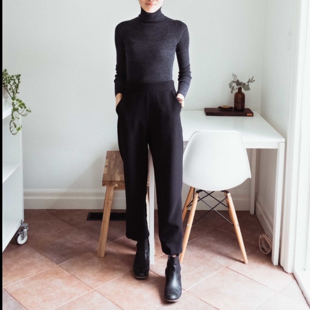 OAK + FORT Black High-Waist Trousers
